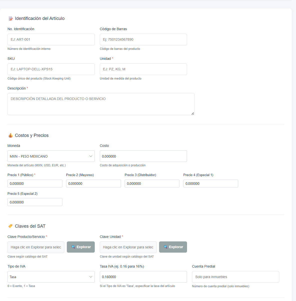 Editor de artículos