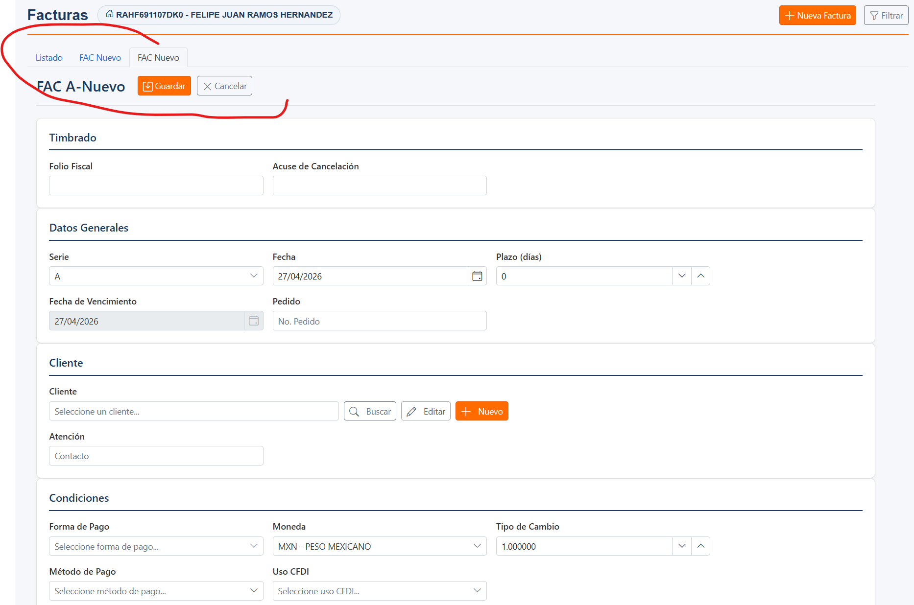 Generación de varias facturas